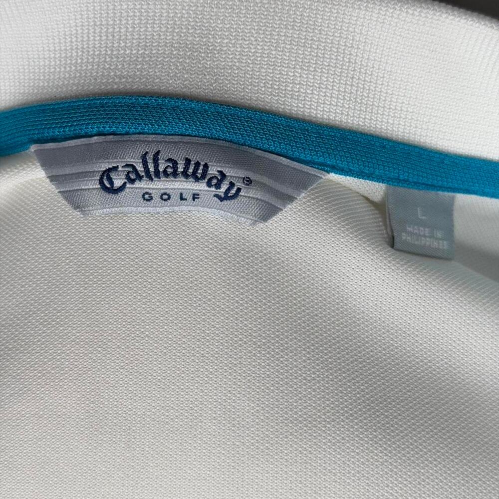 Callaway Golf Blue White 1/4 Zip Polo Shirt Women’s Large Athleisure Golfcore - Picture 7 of 7